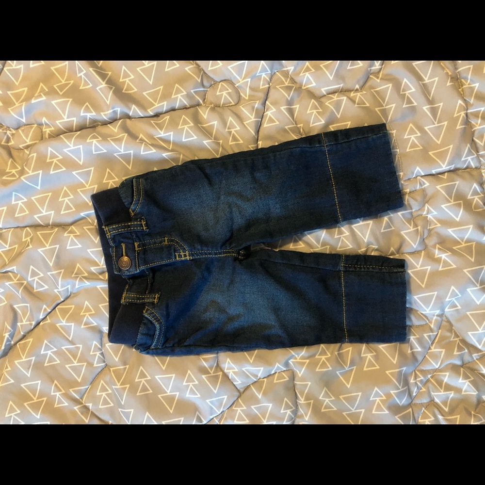 Baby B’Gosh jeans with plaid cuff